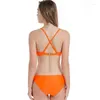 Swimswear Women's European American Print 3pcs Swimsuit 2024 Summer Cross Cross Bikini Set Entre-Chaps de bain Choison Romper Femmes