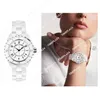 2024 Orologi da donna di lusso Ceramic White and Black Diamond Watch Fashion AAA QUALITY DADIES DESIGNER DESIGNER DONNA DESIGNER