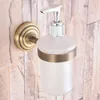 Liquid Soap Dispenser Kitchen Bathroom Hardware Accessories Retro Antique Brass Wall Mount Scrub Glass Dba743