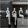 Decorative Objects Figurines Figures Home Accessories Flocking Blue Figure Ornaments Study Room Decoration Living Decor 230816 Dro Dho53