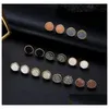 Stud New Simple Druzy Stone Earrings For Ladies Round Resin Gold Women Fashion Jewelry In Bk Epacket Drop Delivery Dhzn0