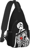 Sac à dos Skull Love in Heart Sling Sac Crossbody for Women Men Randing Randing Travel Apouner Daypack Casual Lightweight Coffre