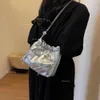Drawstring Women Fashion Handbag Chain Bowknot Bucket Bag Casual Shoulder Purse Everyday for Shopping Work Travel