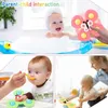 Bath Toys 3PCS Saugnapfbecher Zappel Spinner Spielzeug für Kinder Säuglingsrelief Stress Bildung Bades Spielzeug Babyspiele rotieren Rassel Geschenk 240413