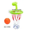 Juguetes para bañeras juguetes para baño de bebé aro de baloncesto de baño 4pcs diversión y portátil para niños pequeños juguetes acuáticos con pelotas copa de succión de dibujos animados para niños 240413