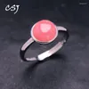 Küme halkaları zarif doğal rhodochrosite yüzük 925 STERLING Gümüş Taş Tur 8mm Kadınlar için Lady Doğum Günü Partisi Modaya Mücevher Hediyesi