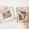 Frames moderne einfache Rechteck -Messing gerahmte Tabletop Wandglas PO -Rahmen in Vintage Gold Schwarz Farben 5 6 7 8 Zoll Bild Handgefertigt