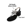 Klädskor lutning av chanmeb glittrande strass bow-knot sandaler för kvinnor äkta läderband ankel spänne quiltad sandal dam flip-flop