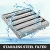 Pressers VEVOR 4/5 Slot Commercial Hood Filter Grease Baffle w/ Handle Stainless Steel Filter Stable Safe 6Pcs for Restaurant Industry