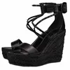 Zeppe scorrevoli regolabili per donna Designer suole antiscivolo Sandali famosi designer donne tacchi alti peep toe carriera sandali di lusso scarpe