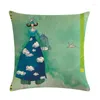 Pillow Dancing Woman Cover Portrait Case Color Cloth 45X45cm Thin Linen Cotton Bedroom Sofa DecorationZY181