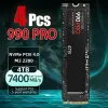 ボックス1/2/3/4PCS 990Pro SSDソリッドステートドライブ4TB 2TB M.2 2280 PCIE4.0 NVME GAMING INTINARHAD DRIVE 7450MB/S PS5ラップトップデスクトップ