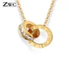 ZWC Nuovo Fashion Luxury Gold Colore Golding Romano Numero Pendants For Women Wedding Party in acciaio in acciaio in acciaio Gioielli Gift18754033