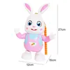 Robot Rabbit Dancing Sing Song Electronic Bunny Music Robotic Animal Beat Drum med LED Söt Electric Pet Toy Kids Birthday Present 240407