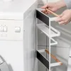 Armazenamento de cozinha Refrigerador magnético prateleira de geladeira destacável Organizador de parede Organizador Spice Metal Tools