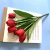 Flores decorativas El Artificial Flower Bouquet Table Party Wedding Home Decoration 9 Heads Bud Fake Tulips Novo Garden Touch Real Touch DIY