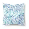 Kudde Nordic Floral Print Pillowcase 45x45cm soffa kontorssittbil täcker kreativt prydnad sovrum rum hem dekoration