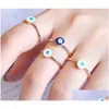 Band Rings 8Pcs/Set Gold Evil Eye Ring For Women Punk Jewelry Sterling Party Fashion Wedding Girl Lover Bague Femme Classic Drop Deli Dhwgt