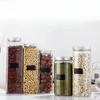 Bottiglie di stoccaggio barattoli per spezie Conteni di cibo ermetico Cereali Contenitore Organizzazione della cucina in plastica Potoni sigillate
