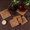Bord mattor handgjorda rotting mat placemat för kungfu te kaffe drycker potten kudde pa droppe