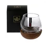 Weingläser japanischer Whisky Cup Creative Glass mit Holzschalen Whisky Rumglas für Bar Haushalt Party Kristalllauge Becher