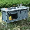 Camp Meubles Table pliante extérieure Camping avec organisateur de stockage Portable Panneau composite en aluminium Portiseur Léger