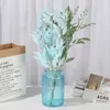 Fleurs décoratives 1pc blanc artificiel de haute qualité couronne en soie pailloure Eucalyptus Bouquet hybride Bouquet Party Home Decor Fake plante