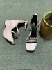 Piattaforma di sandali a testa quadrata heel heel zeppe zeppe interne sottili sandles alti tacchi sandali estivi infradito per le donne fingent slide 240228