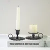 Mum Tutucular Demir Konik Mum Hafalesi Candleholder Siyah Altın Metal Sütun Plakası Stand Noel Düğün Masaüstü Dökme Dekor