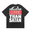 T-shirts Hellstar Designer T Shirts Graphic Tee Clothing Clothes Hipster Washed Fabric Street Graffiti Bokstäver Folie Print Vintage Black Löst passande US Size S-XL