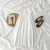Casual Dresses White Camisole Dress 2024 Girl Fresh Flower Brodery A-Line Slip Beach Vacation First Love Elegant kjol
