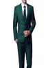 Dark Green Evening Party Men Suits For Wedding Prom Wear 2018 Two Piece Jacket Pants Trim Fit Custom Made Wedding Groom Tuxedos9724715