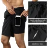 Shorts BERGRISAR Men's Running Shorts Gym Dry Fit 2 in 1 Sportswear Crossfit Jogging Workout Training With Built Tight 3 Pieces