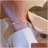 Chain 2024 New Baroque Pearl Bow 14K Yellow Gold Bracelet Personality Fashion Shiny Zircon Inlaid Jewelry Birthday Gift Drop Delivery Dhame