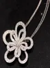 Catene Brand Pure 925 Gioielli in argento sterling per donne Lotus Neckalce Double Flower Pendant Luck Clover Sakura Wedding Party Neck 7252448