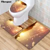 Mattes de bain Terreau Europe Toilet Toilet Printic Imprimez de salle de bain Mat de bain Set U Forme Carpets Floor Decor Lid Cover