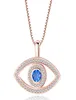 Blue Evil Eye Pendant Necklace Luxury Crystal CZ Clavicle Necklace Silver Rose Gold Jewelry Third Eye Zircon Necklace Fashion Birt2727952