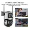 IP Cameras 8MP Wifi PTZ Camera Outdoor 4K Dual Lens Dual Screen Auto Tracking IP Camera CCTV Two-Way Audio Video Surveillance P2P ICsee/XM 24413