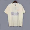 تي شيرت Rhude Summer Designer T Shirt Men T Tops Tops Luxury Letter Print Shirt Mens Women Clothing Shorts S-XXL S Ops S
