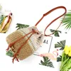 Вечерние сумки пляж сплошная струна мини -ведро летние вязание соломенная сумочка для плеча мода повседневная женщина для кисточки для кисточки с кросс -кусочком сумка