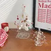 Dekorative Teller 1PC süßer Weihnachtsbaum -geformtes Ohrring -Display Rack Acryl transparent Ins Stil kreativer tragbarer Schmuck Speicher aufbewahrt