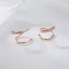 100 REAL 925 Sterling Silver Spiral Stud örhängen för kvinnor Korea Rose Gold Geometric Ear Jewely Christmas Gifts YME5927273207