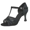 Dansschoenen elisa schoen aangepaste hiel dames salsa latin sandalen open teen feest dansend tan zwart en luipaard