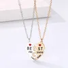 Pendant Necklaces 2Pcs/Set!! 3-color Friend Forever Necklace Colourful Heart Shaped BFF Friendship Jewelry Charm For Girl Women