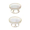 Plates Golden Metal Iron Wire Fruit Stand Dish Serving Bowl For Cabinet Dining Table