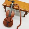 Figurine decorative mini mini in miniatura violino a mano 1/12 mobili in legno mobili inodore decorazione desktop bambola accessori per bambole