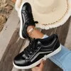 Casual Shoes Spring Splicing Mixed Colour Platform Single Ladies Flat Bottom Lace-up Plate Zapatos Mujer 2024 Tendencia