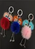 Véritable réalité fourrure Chick Robot Doll Toy charme fourrure Pompom Ball Sac charme Key Chain Keyring Sac Car Téléphone Accessoires 3023877