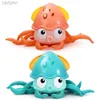 Toys de bain Baby Bathing Toy Kids Octopus Corchonne d'horloge Corche à empreinte tirée Land Toys Toys traînant Jouet Toy Toddler Piscine Toys Gift 240413