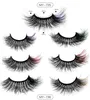 Faux cils couleurs réutilisables à la main naturellement douce vive mtilayer épais 3d faux cils fl en lash extensions maquillage accessoire dhv03